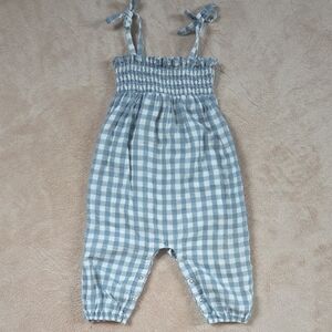 Siix Gingham Organic Smocked Jumpsuit 18-24m